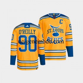 Herren St. Louis Blues Eishockey Trikot Ryan O Reilly 90 Adidas 2022-2023 Reverse Retro Gelb Authentic
